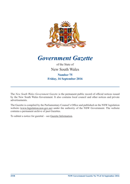 Government Gazette No 75 of 16 September 2016 Government Notices GOVERNMENT NOTICES Miscellaneous Instruments