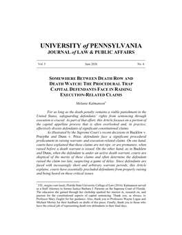 The Procedural Trap Capital Defendants Face in Raising Execution-Related Claims