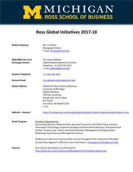 Ross Global Initiatives 2017-18