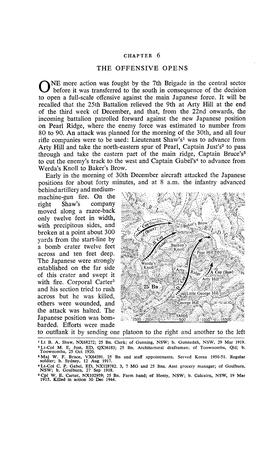 6 the OFFENSIVE OPEN S NE More Action Was Fought by the 7Th