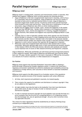 Parallel Importation Redgroup Retail