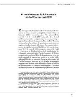 El Cortejo Fúnebre De Julio Antonio Mella, 12 De Enero De 1929