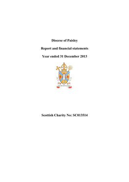 Diocese of Paisley Report and Financial Statements Year Ended 31