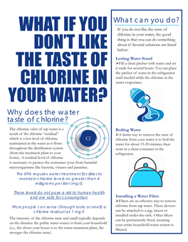 What If You Don't Like the Taste of Chlorine in Your Water? (PDF)