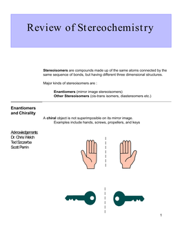 Review of Stereochemistry