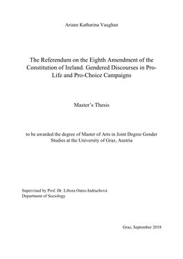 The Referendum on the Eighth Amendment of the Constitution of Ireland