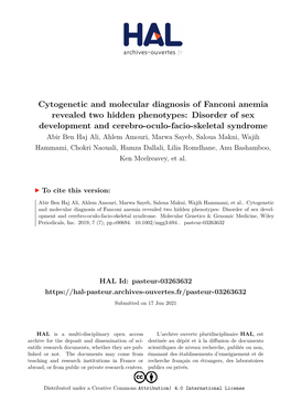 Cytogenetic and Molecular Diagnosis of Fanconi Anemia Revealed Two Hidden Phenotypes