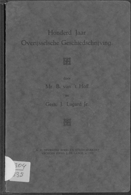 Honderd Jaar Overijsselsche Geschiedschrijving, , 1, Hoff, B. Van