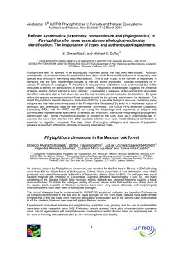 Of Phytophthora for More Accurate Morphological-Molecular Identification: the Importance of Types and Authenticated Specimens