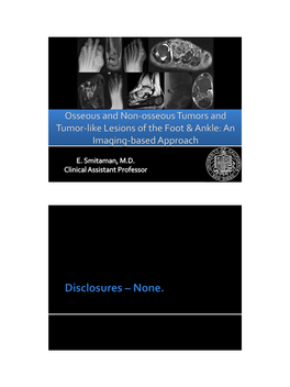 Tumors and Tumor-Like Lesions of the Ankle & Foot