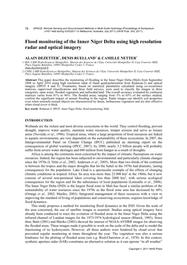 Flood Monitoring of the Inner Niger Delta Using High Resolutions Radar