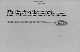 The Sanders Group and Subjacent Muldraugh Forma- Tion (Mississippian) in Indiana