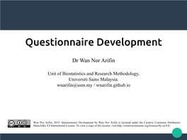 Questionnaire Development