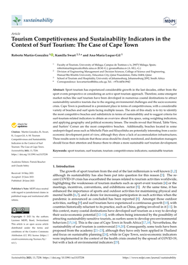 Tourism Competitiveness and Sustainability Indicators in the Context of Surf Tourism: the Case of Cape Town