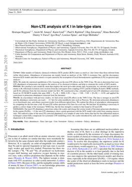 Non-LTE Analysis of KI in Late-Type Stars