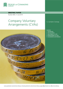 Company Voluntary Arrangements (Cvas)