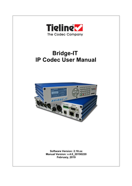 Bridge-IT IP Codec User Manual
