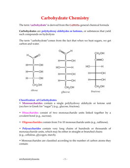 Carbohydrate Chemistry