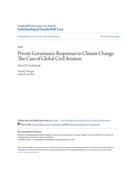 Private Governance Responses to Climate Change: the Ac Se of Global Civil Aviation Michael P