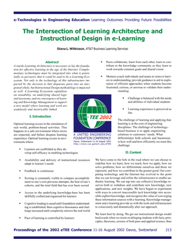 The Intersection of Learning Architecture and Instructional Design in E-Learning