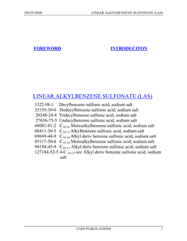 Linear Alkylbenzene Sulfonate (Las)