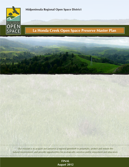 La Honda Creek Open Space Preserve Master Plan