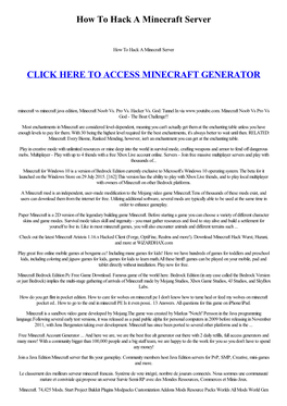 How to Hack a Minecraft Server
