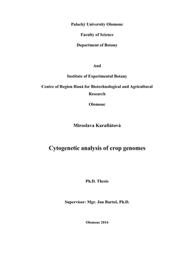 Cytogenetic Analysis of Crop Genomes