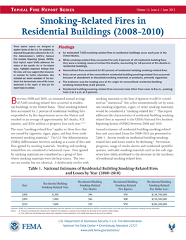 Smoking-Related Fires in Residential Buildings (2008-2010)