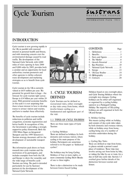 Cycle Tourism Information Sheet