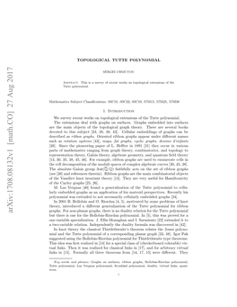 Arxiv:1708.08132V1 [Math.CO] 27 Aug 2017 Ftevsiivko Nain Hoy[3.Te R Eyueu for Useful Very 26]