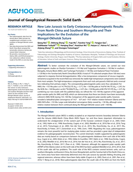 Journal of Geophysical Research: Solid Earth