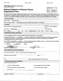 NPS Form 10 900 OMB No. 1024 0018