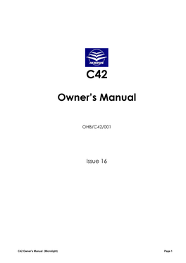 C42 Owner's Manual