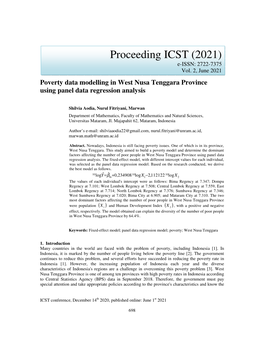 Proceeding ICST (2021) E-ISSN: 2722-7375 Vol