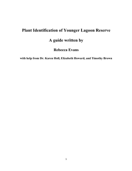 Plant Identification of Younger Lagoon Reserve