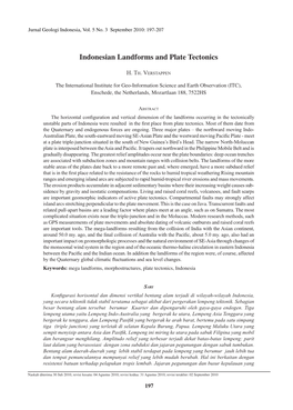 Indonesian Landforms and Plate Tectonics