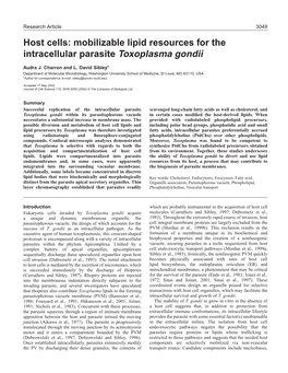 Toxoplasma Lipids