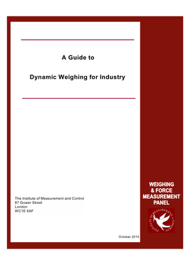 Instmc WFMP1010, a Guide to Dynamic Weighing for Industry, October 2010
