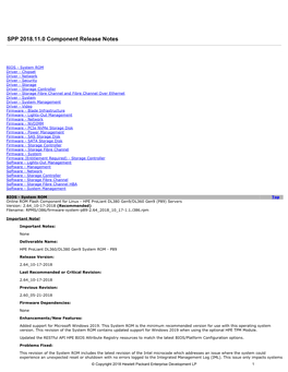 SPP 2018.11.0 Component Release Notes