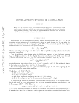 On the Arithmetic Dynamics of Monomial Maps