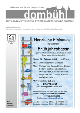 Frühjahrsbasar (Gebrauchte Kinderkleidung, Kinderspielsachen, Kinderwagen, Umstandsmoden)