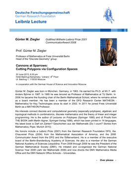 Leibniz Lecture