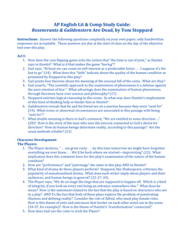 AP English Lit & Comp Study Guide: Rosencrantz & Guildenstern Are