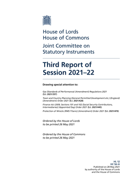 Third Report of Session 2021-22