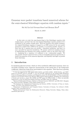Gaussian Wave Packet Transform Based Numerical Scheme for the Semi-Classical Schrödinger Equation with Random Inputs ∗