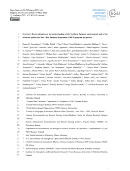 Overview: Recent Advances on the Understanding of the Northern