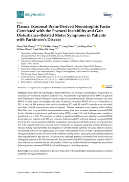 Plasma Exosomal Brain-Derived Neurotrophic Factor