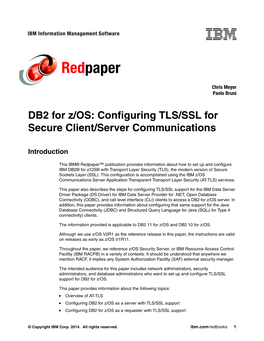 DB2 for Z/OS: Configuring TLS/SSL for Secure Client/Server Communications