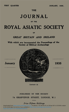 Journal Royal Asiatic Society
